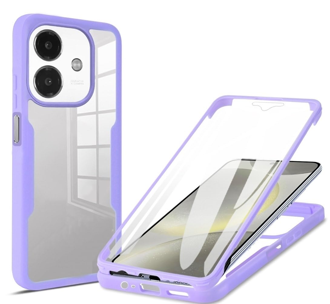 Coque intégrale antichoc violette Oppo A3 4G CPH2669 et A60 5G écran protégé