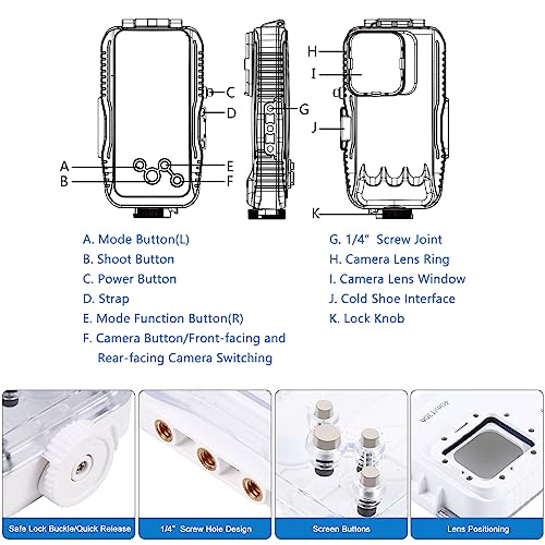 PULUZ Underwater Waterproof Snorkeling Dive Case for iPhone 16/15/14/13/13/12/12 Pro - Image 3
