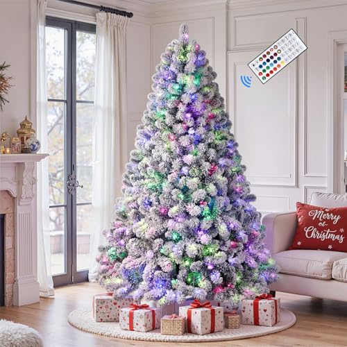 SHareconn 7.5ft Prelit Snow Flocked Spruce