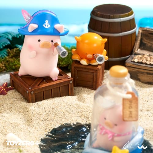 Image of TOYZERO + Lulu The Piggy Blind Box Figures - Ocean Series Blind Boxes Mystery Box Cute Animal Figures Collectibles Home Desk Decorations Holiday Birthday Gifts, Singel Box