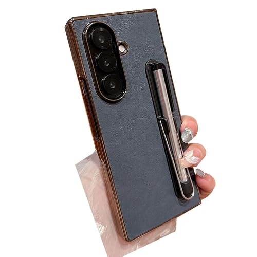 TRIPLE RIVER�EFor Galaxy Z Fold8 Ultra �P�[�X �J�o�[ �܂肽���݌^ PU + �w��PU���U�[ �y�����[ �X�^���h�@�\ �n�[�h�P�[�X �ی�P�[�X �V���v��(�u���[)