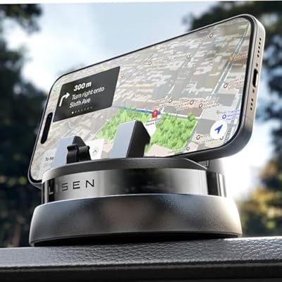 LISEN Soporte Movil Coche[Actualización Real para 2025]Soporte para Movil Coche de Instrumentos Girable 360° Ajustable  Phone Holder Car para iPhone 17 Pro Max/17 Air/16/15/14  Samsung  Huawei  Xiaomi
