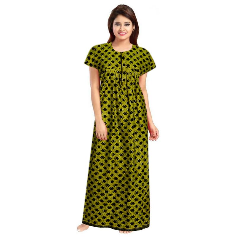 Image of jwf Women Casual Wear Printed Cotton Multicolor Free Size Nighty /Night Gown Combo 01