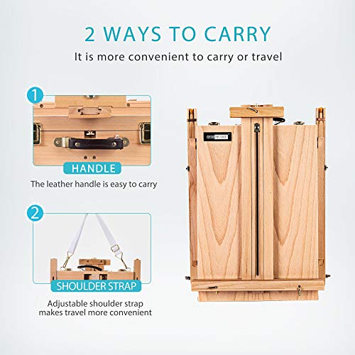 Vivohome French Style Wooden Art Easel Portable Tripod Painting Stand Height Adjustable With Sketch Box And Storage Drawer Palette #TOP4