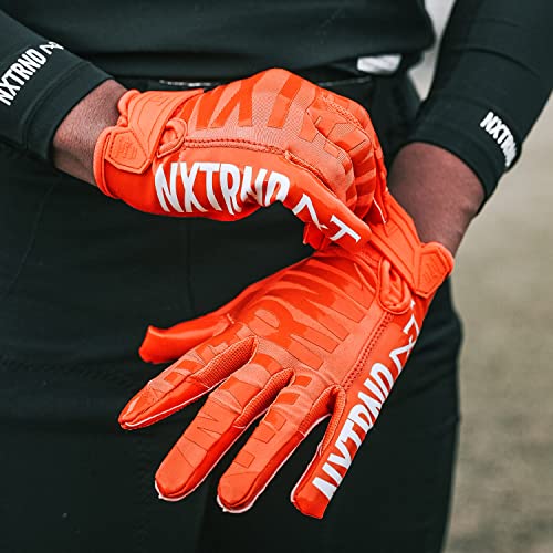 Nxtrnd G1 Pro Football Gloves, Men's & Youth Boys Sticky Receiver Gloves (Orange, Medium) #TOP6