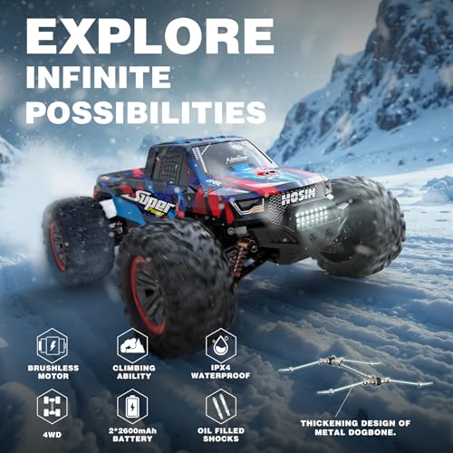 Image of Hosim 1:10 68+ KMH Brushless RC Cars for Adults, High Speed Remote Control Car Boys, 4X4 All Terrains Waterproof Off Road Hobby Grade Large Fast Racing Buggy Toy Gift Monster Trucks