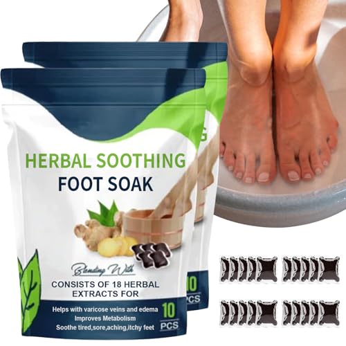 Sal de Baño para Pies,Baño Pies a Base de Hierbas,20pcs Herbal Shaping Cleansing Foot Soak,Bolsa Baño de Pies Hierbas,Perlas Remojo Pies Hierbas,Natural Detox Cleansing Foot Bead,Cuidado los Pies