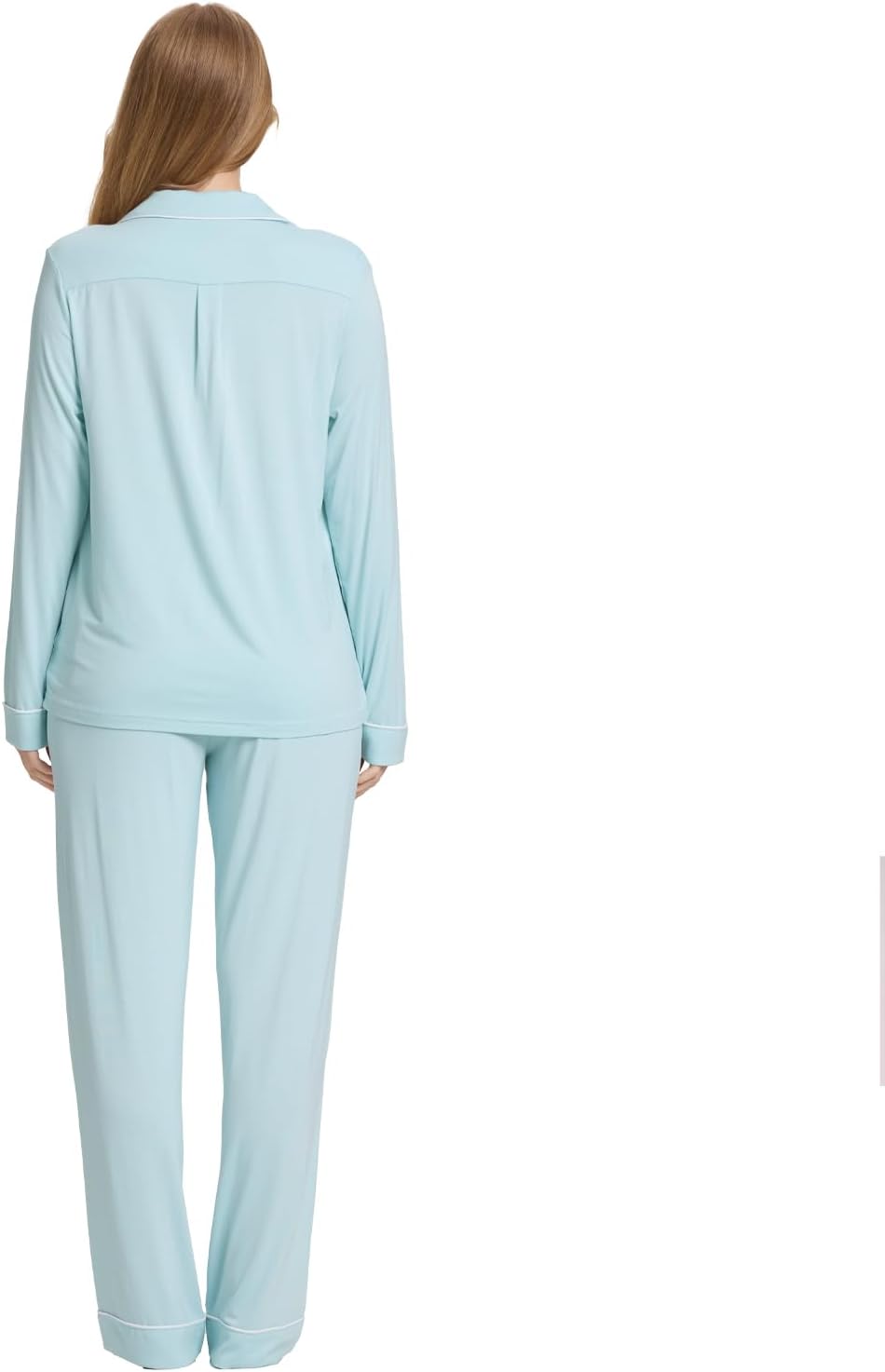TOSMO Women Pajama Sets Viscose from Bamboo Long Sleeve Sleepwear Super-Soft Comfy Button Down Lounge Sleep Cooling Pjs
