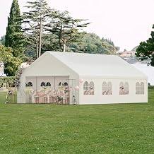 Party Tent, 20 x 26 Heavy Duty Outdoor Canopy Tent All-Season Tarp & Removable Sidewall Waterproof Carport Wedding Canopy with Windows Event Shelters Outdoor Storage Shelter Birthday BBQ