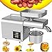 Automatic Oil Press 610W Commercial Home Automatic Oil Extractor Presser Upgraded 304 Stainless Steel High Output Oil Pumping Machine for Nuts Seeds Avocado Coconut Castor Peanut,110V