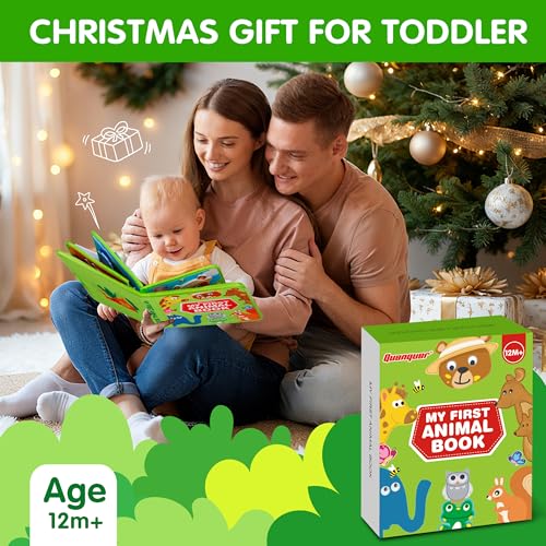Image of Quanquer Animal Busy Book for Toddlers 1-3 - Montessori Toys for 1 Year Old Boys and Girls, Educational Travel Toy for Airplane Car, Christmas Birthday Gifts for Toddlers