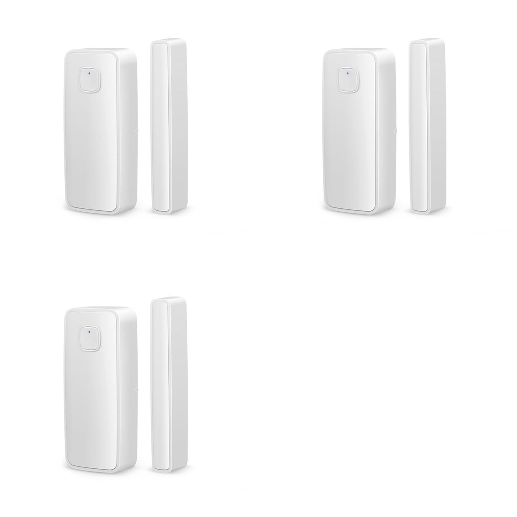 Jnchdghwa White 3X Tuya Door Magnetic Alarm, Anti-Theft Alarm, Wifi App Door Magnetic Opening Reminder Remote Alarm