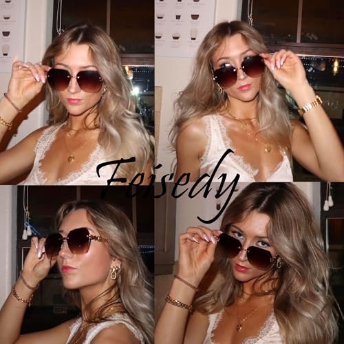FEISEDY Classic Rimless Sunglasses Women Metal Frame Diamond Cutting Lens Sun Glasses B25673