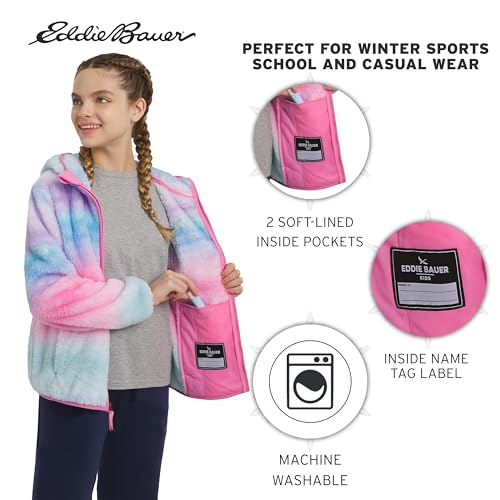 Image of Eddie Bauer Girls' Quest Plush High Pile Faux Sherpa Hooded Jacket
