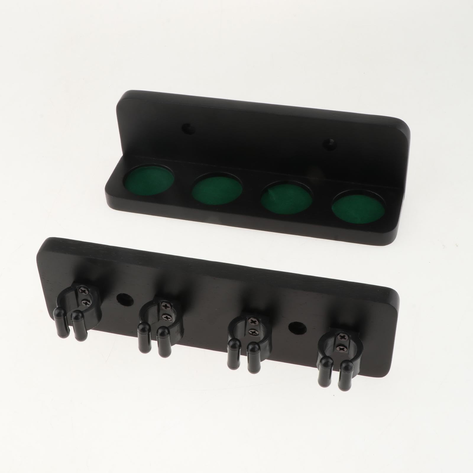 Pool Queue Rack Wandmontiert Holz Billiard Queue Ständer Halter Kompakt mit Vier Halterungen für Heimspielzimmer Und Billardraum
