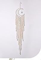 Vista 1 de Amolinco - Atrapasueños hecho a mano con estrella luna, luna y luna para colgar en la pared, decoración contra el mal de ojo, acento de algodón