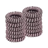 Spiral Hair Ties (Glitter Rose Gold,12 Pcs), Coil Hair Ties for Thick Hair, Ponytail Holder Hair Tie