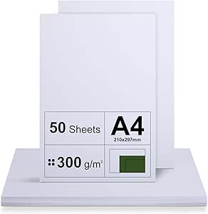 PATIKIL 40 vellen wit glitter kartonpapier, 30 x 30 cm, 250 g/m²
