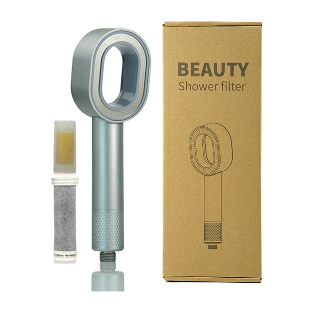 Alcachofa de ducha de alta presión con filtro y aromaterapia, pulverizador de baño ABS contra la cal y agua dura, fácil de instalar, color negro