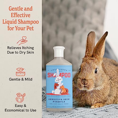 Image of J.R.LIGGETT'S Liquid Small Animal Shampoo for Sensitive Skin, Natural Cleanser for Rabbits, Guinea Pigs, and Small Pets, Hypoallergenic Formula, Detergent-Free, 8.45 fl oz