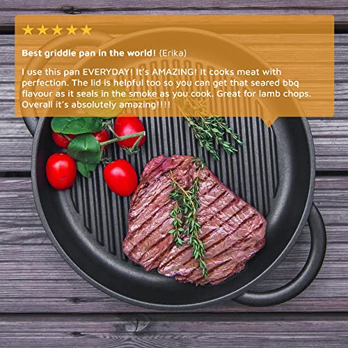 Jean-Patrique The Whatever Pan Cast Aluminum Griddle Pan For Stove Top - Lighter Than Cast Iron Skillet Pancake Griddle With Lid - Nonstick Stove Top Grill (11.8") #TOP5