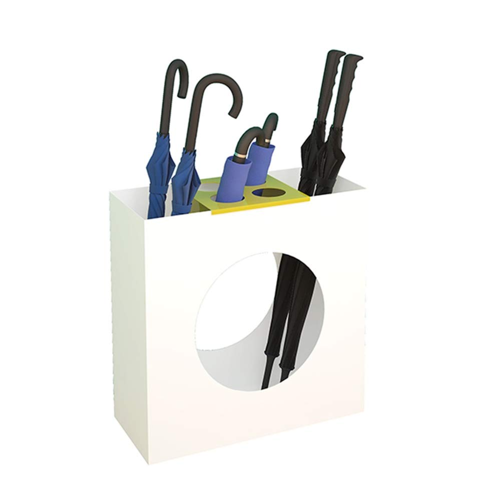 Porte-parapluie blanc moderne avec cadre en métal durable de haute stabilité