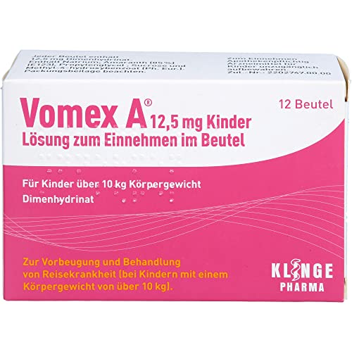 Vomex A 12 5 mg Kinder Beutel gegen Reisekrankheit 12 St. Beutel