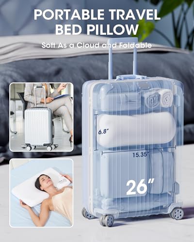 Ultra-Thin Memory Foam Pillows Queen Size, Contour Cooling Cervical Pillow for Neck Pain Relief, Orthopedic Ergonomic Bed Pillow for Side, Back and Stomach Sleepers, (3.1 Inch Thickness, 1 PCS) — view 5