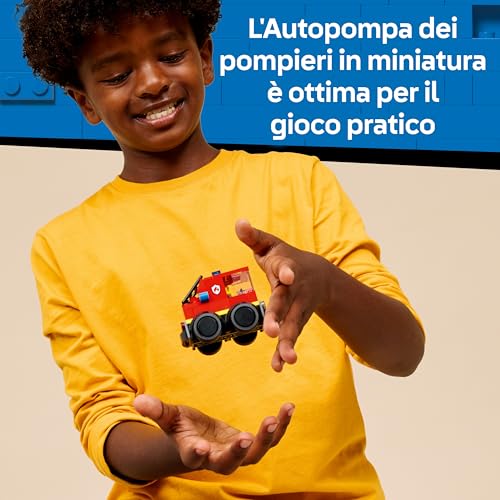 City Veicoli – Autopompa - Mini Camion Giocattolo di Emergenza con Minifigure Junior di un Pompiere - Regalini Fine Festa di Compleanno - Idea Regalo da Collezione per Bambini da 5 Anni - 60482 - Lego - Immagine 3