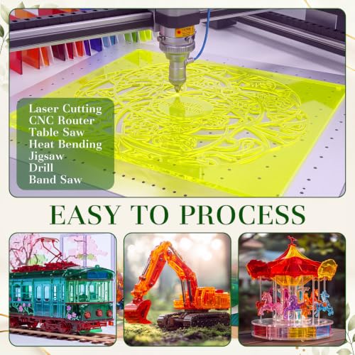 Image of Geetery 15 Pcs Colored Acrylic Sheets, 6 x 6 x 1 /8 Inch Thick Translucent Cast Acrylic Sheet, Plastic Boards for Back to School DIY Project Picture Frame, Art Crafts Laser Cutting Engraving, 15 Colors