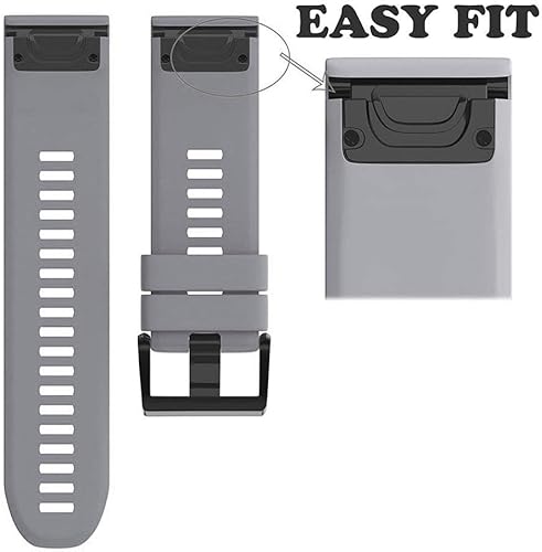 Vista 77 de NotoCity Compatible Fenix Band 26mm Width Soft Silicone Watch Strap for Fenix 5X Plus, 6X, 6X Pro, 3, 3 HR, Descent MK1, D2 Delta PX, D2 Charlie, 8