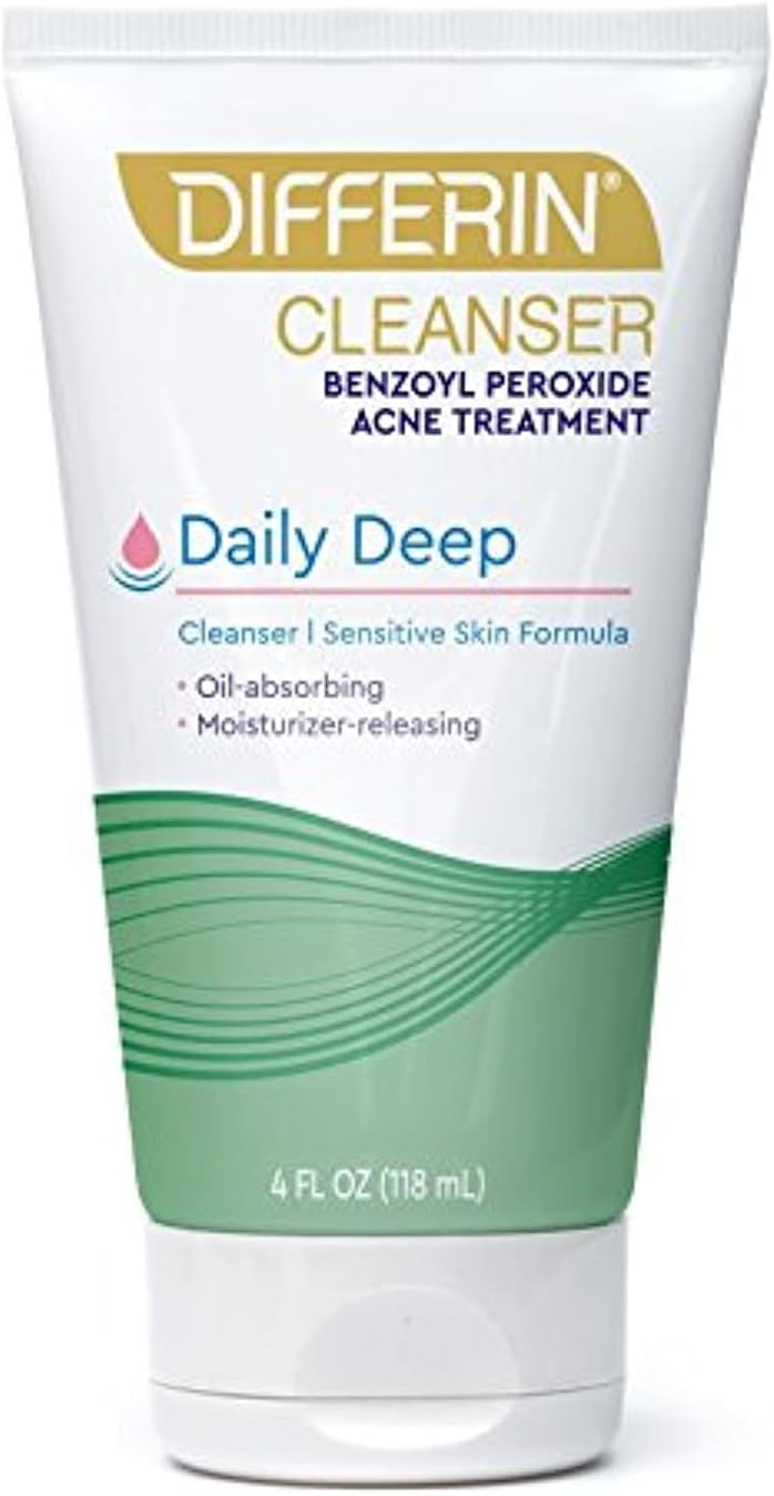 Differin Daily Deep Cleanser Sensitive Skin Formula, 4 Ounce