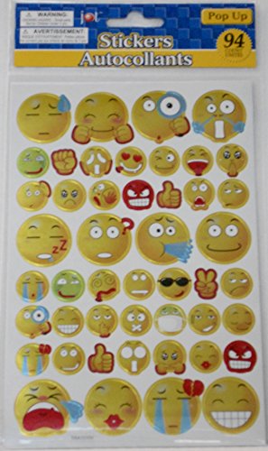1 Pack Shiny Metallic Style Emoji Stickers