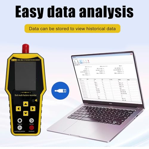 7 in 1 Soil Tester, Nitrogen Phosphorus Potassium NPK Tester, Handheld Soil PH Meter Kit, Temperature, Conductivity, Moisture, EC Meter for ​Petrochemical, Agriculture