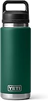 Vista 1 de YETI Rambler 26 oz Bottle, Leakproof, Vacuum Insulated, Stainless Steel with Chug Cap, Black Forest Green
