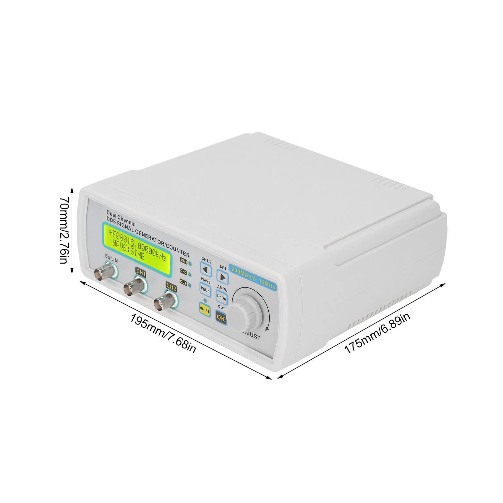 Generador de Señal DDS, Contador de Generador de Señal DDS de 2 Canales DC5V 25MHZ Generador de Funciones de Forma de Onda Arbitraria, Generadores de Funciones (Enchufe europeo