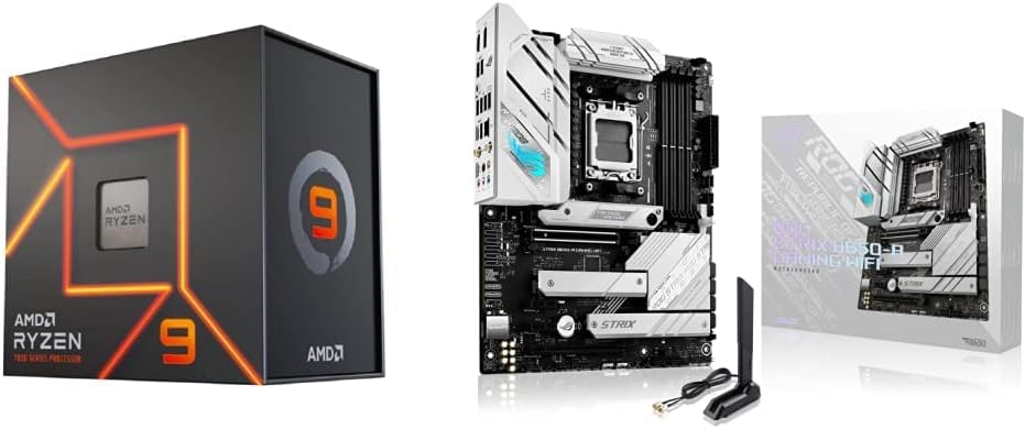 Ryzen™ 9 7950X 16-Core, 32-Thread Unlocked Desktop Processor ASUS ROG Strix B650-A Gaming WiFi 6E AM5(LGA1718)Ryzen 7000 Gaming Motherboard(12+2 Power Stages,DDR5,3xM.2 Slots,PCIe® 4.0, 2.5G LAN)