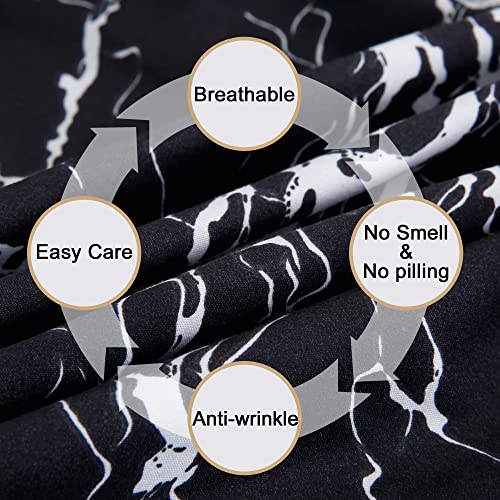 Image of Best Season Bed Sheet Set 4 Pieces -Full Size-Soft Durable Microfiber Bedding Sheet Set,Deep Pocket,Stain,Fade & Wrinkle Resistant(Black Marble)