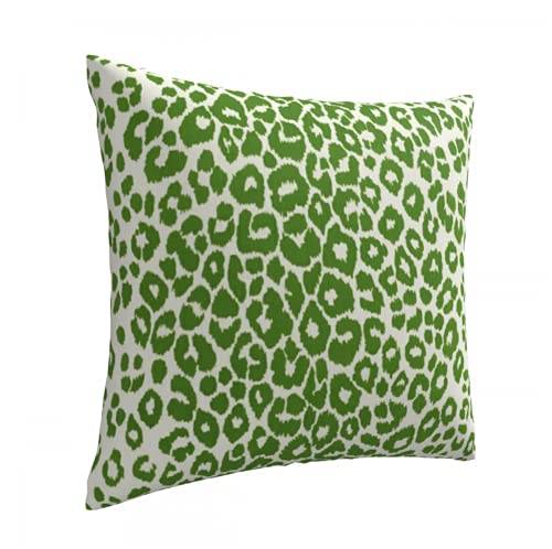 Bietyuio Green Iconic Leopard Print Pillow Cover With Zipper Toss Euro Sham Or Lumbar Cushion Case Throw Pillow Accent In Linen #TOP1