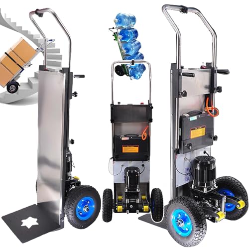HDaspijh Carretilla Sube Escaleras Eléctrica: Subir Y Bajar Escaleras, Carretilla De Mano EléCtrica De 1200 W, Motor Sin Escobillas, Batería Extraíble (48 V/36 Ah), Capacidad De Carga (400 Kg)