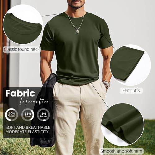 Neer 3 Pack Cotton Men's Big and Tall Shirts Summer Short Sleeve T-Shirts Basics Plus Size Crewneck Tee L-5XL4