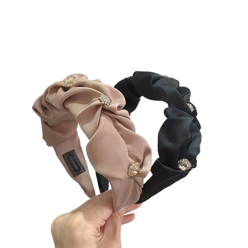 Ruffled Headband Retro Sweet Temperament Wide Edge Hair Clip Accessory image 4