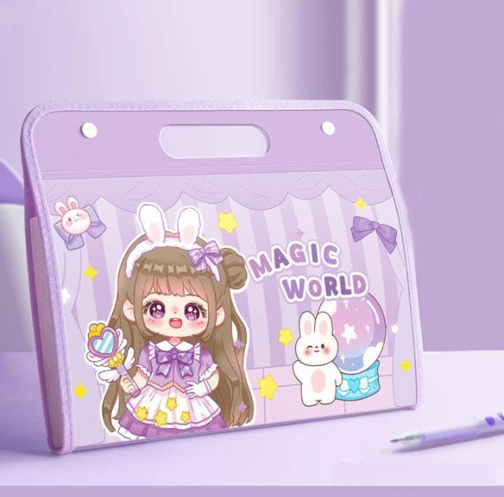 TEMSON Magic World File Folder with Button Lock – 12 Pockets with