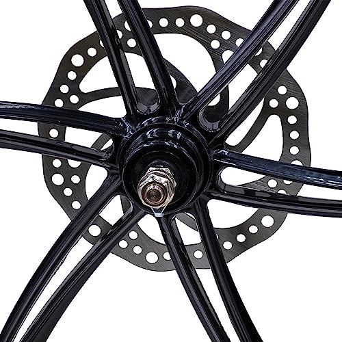 BBR Tuning Bicycle Rims 26 Inch - Heavy Duty Black Mags Rim Wheelset - Beach Cruiser Mountain Bike Wheels - 6 Spoke 26Inch Wheel Set - Front & Rear