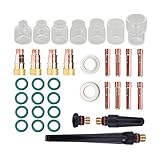 36pcs TIG Welding Torch Accessories Stubby Gas Lens 4#~12# Pyrex Glass Cup Kit For WP-17/18/26