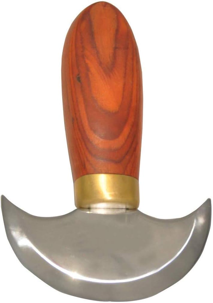 Leather Round Head Knife With Wooden Handle - DIY Leather Craft Cutting Tool (Small)