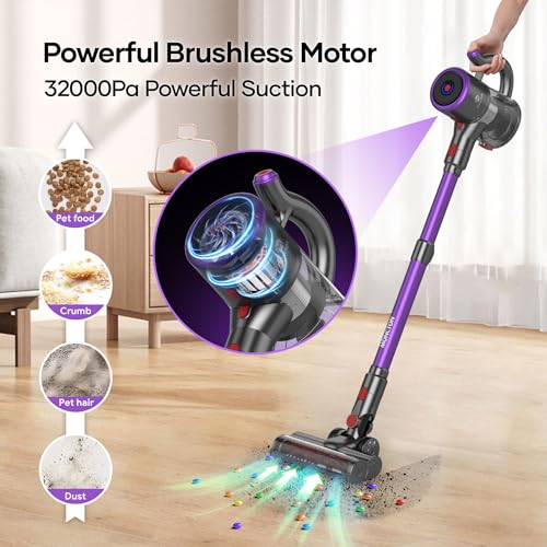 Cordless Stick Vacuum Cleaner for Home with Touch Screen