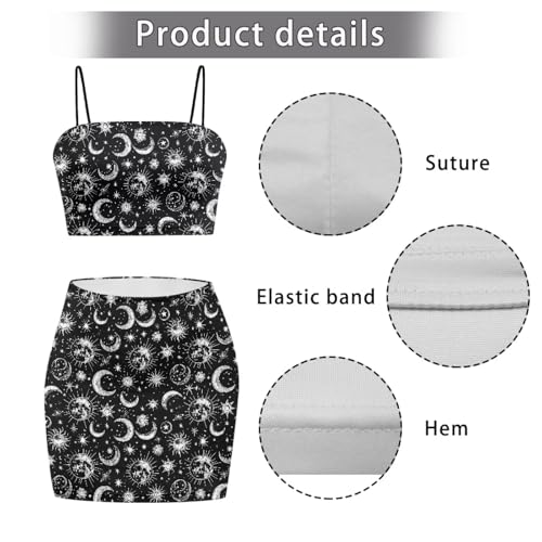Image of Biyejit Women's 2 Piece Summer Outfits Spaghetti Strap Crop Tops and Bodycon Mini Skirt Dress Set Plus Size S-4XL