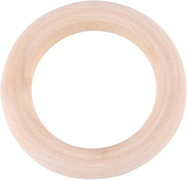 Unfinished Natural Wood Rings 2 Inch Outer Diameter, 50 Piece Craft Ring Set for Jewelry Making, DIY Pendant Connectors, Wooden Craft Supplies for Handmade Home Decor