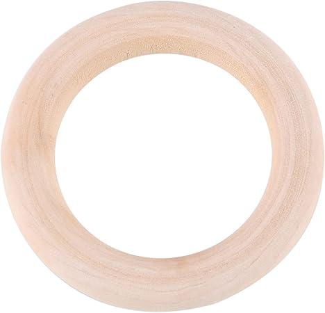 Amazon.com: 50pcs Wood Rings Circle Unfinished Wooden Round Rings Wood ...